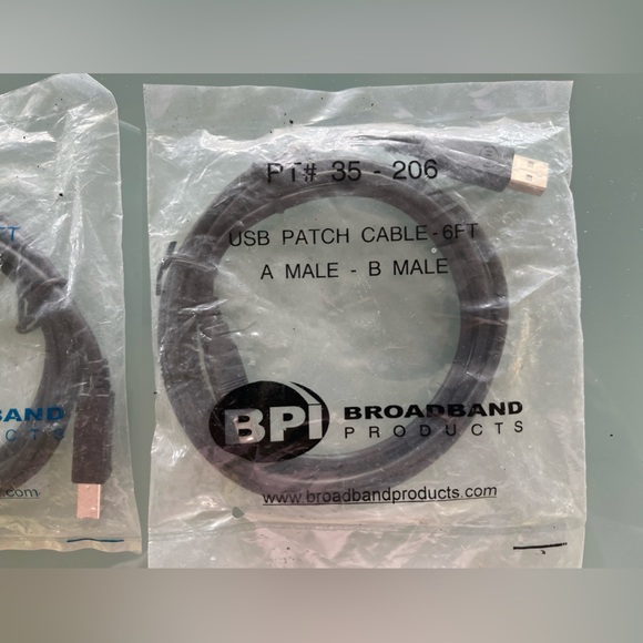 Two 6ft USB 2.0 A-B Male EtherNet Network Router Patch Cable Cord Wire 35-206 - Picture 3 of 4